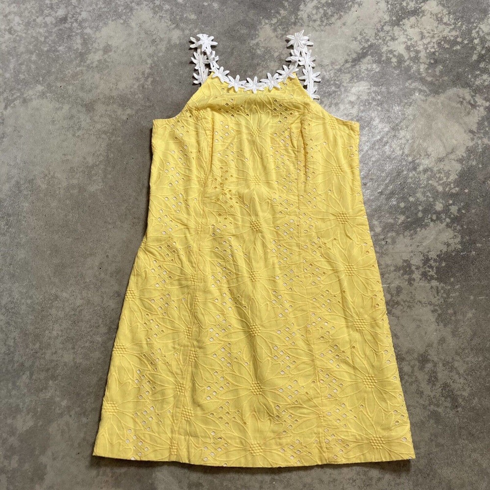Lilly Pulitzer Yellow Annabelle Shift Dress Women’s Size 4 Cotton